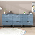 3 Drawer Cabinet, Accent Storage Cabinet, Suitable For Bedroom, Living Room, Study Blue Particle Board