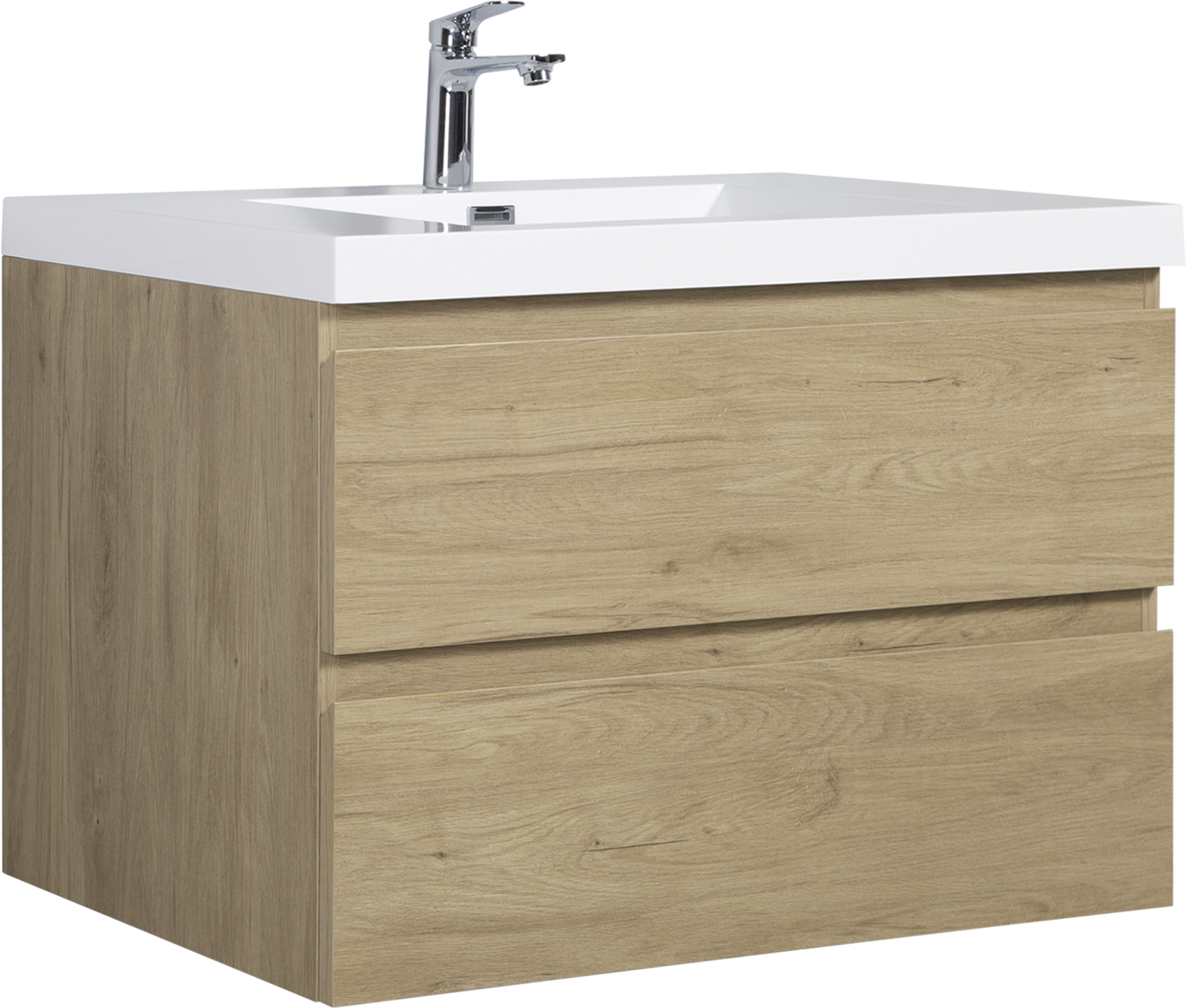 36" Floating Bathroom Vanity With Sink, Modern Wall Mounted Bathroom Storage Vanity Cabinet With Resin Top Basin And Soft Close Drawers, Natural Oak 24V11 36No 2 Oak Bathroom Wall Mounted Mdf