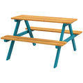 Outsunny Kids Picnic Table Set With Wooden Table, Outdoor Bench Set With Seating For 4 Kids Ages 3 8 Years Old For Patio Garden, Easy Installation, Outdoor Indoor Use, Natural Wood Natural Wood Wood