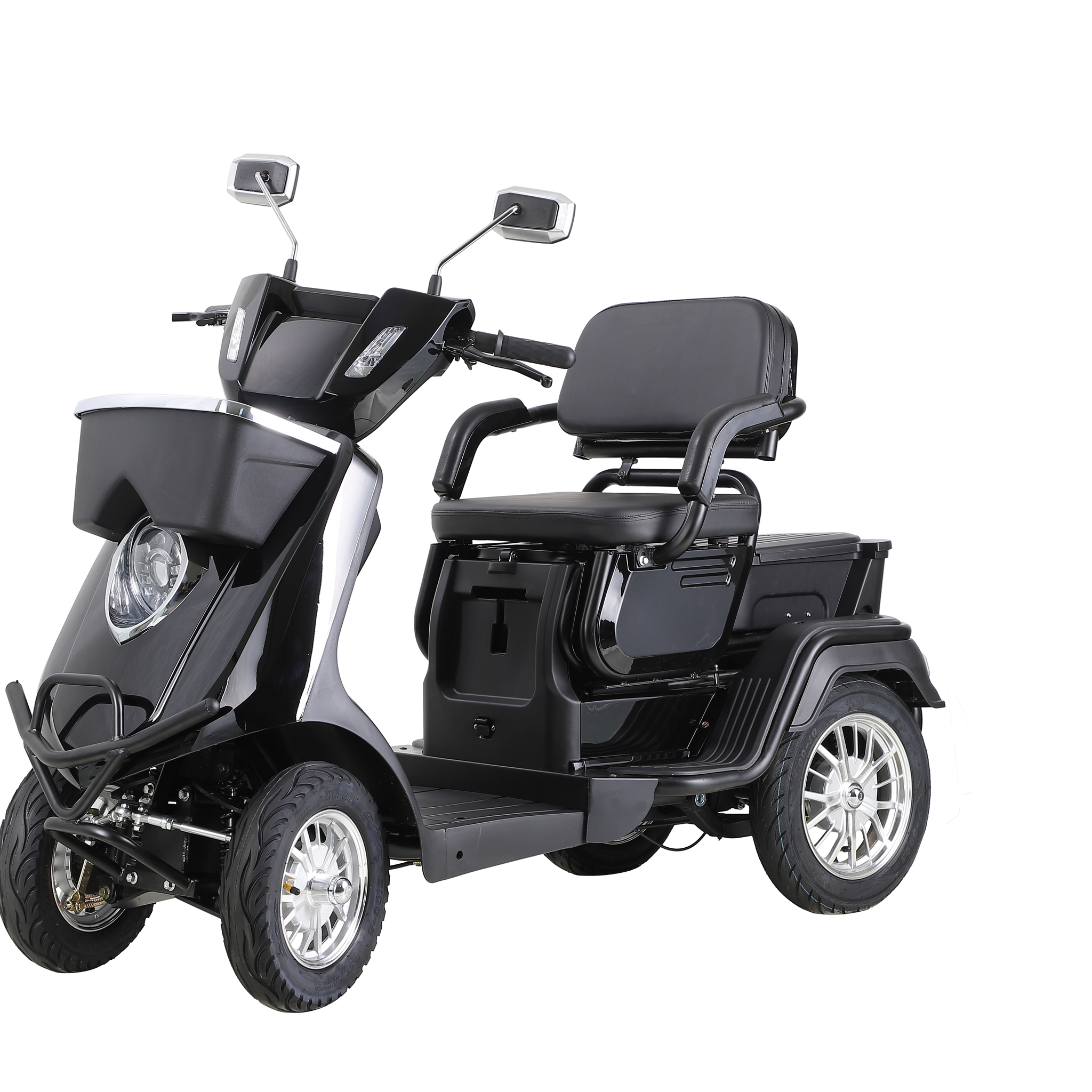 Heavy Duty 4 Wheel Mobility Scooters For Seniors & Adults 500Lbs Capacity Black Abs Pc