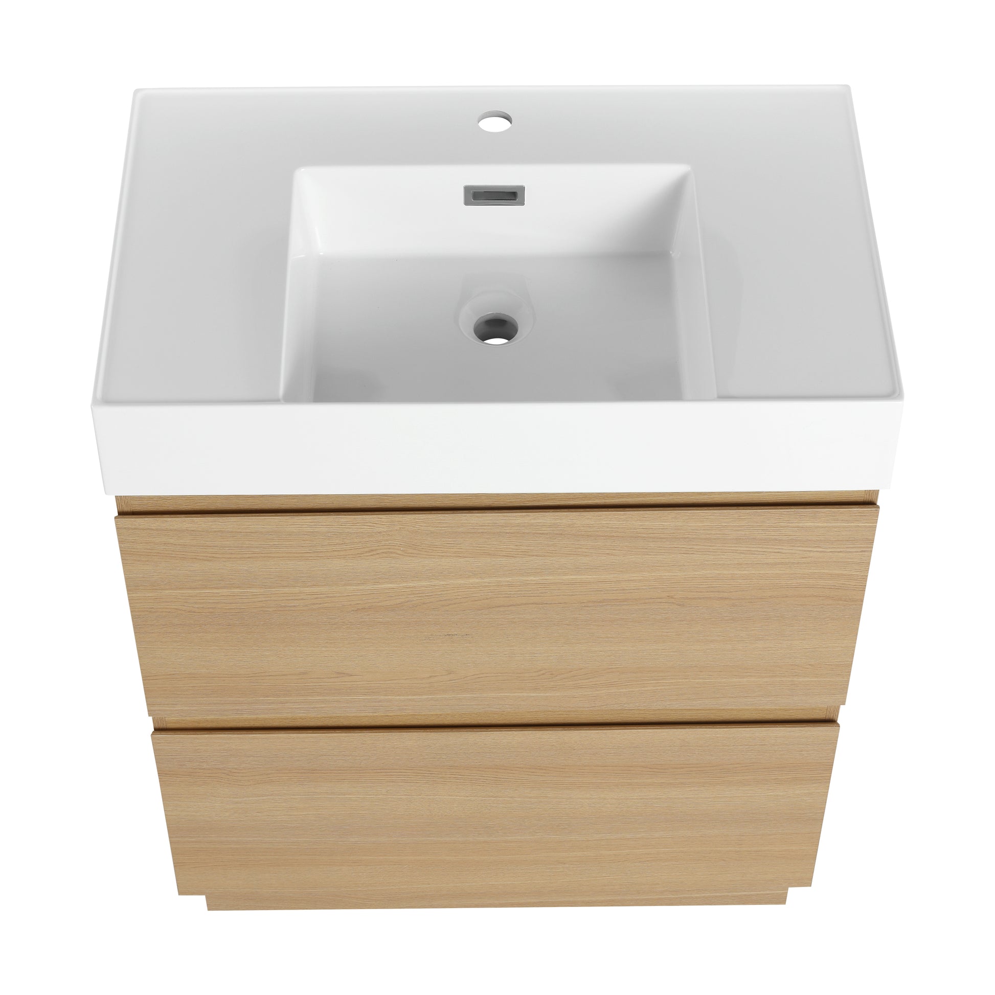 30" Bathroom Vanities With Single Sink Combo, Modern Undermount Bathroom Sink Cabinet With Double Drawer, Freestanding Bathroom Sink Cabinet,Engineering Wood,Oak Oak American Design Engineered Wood