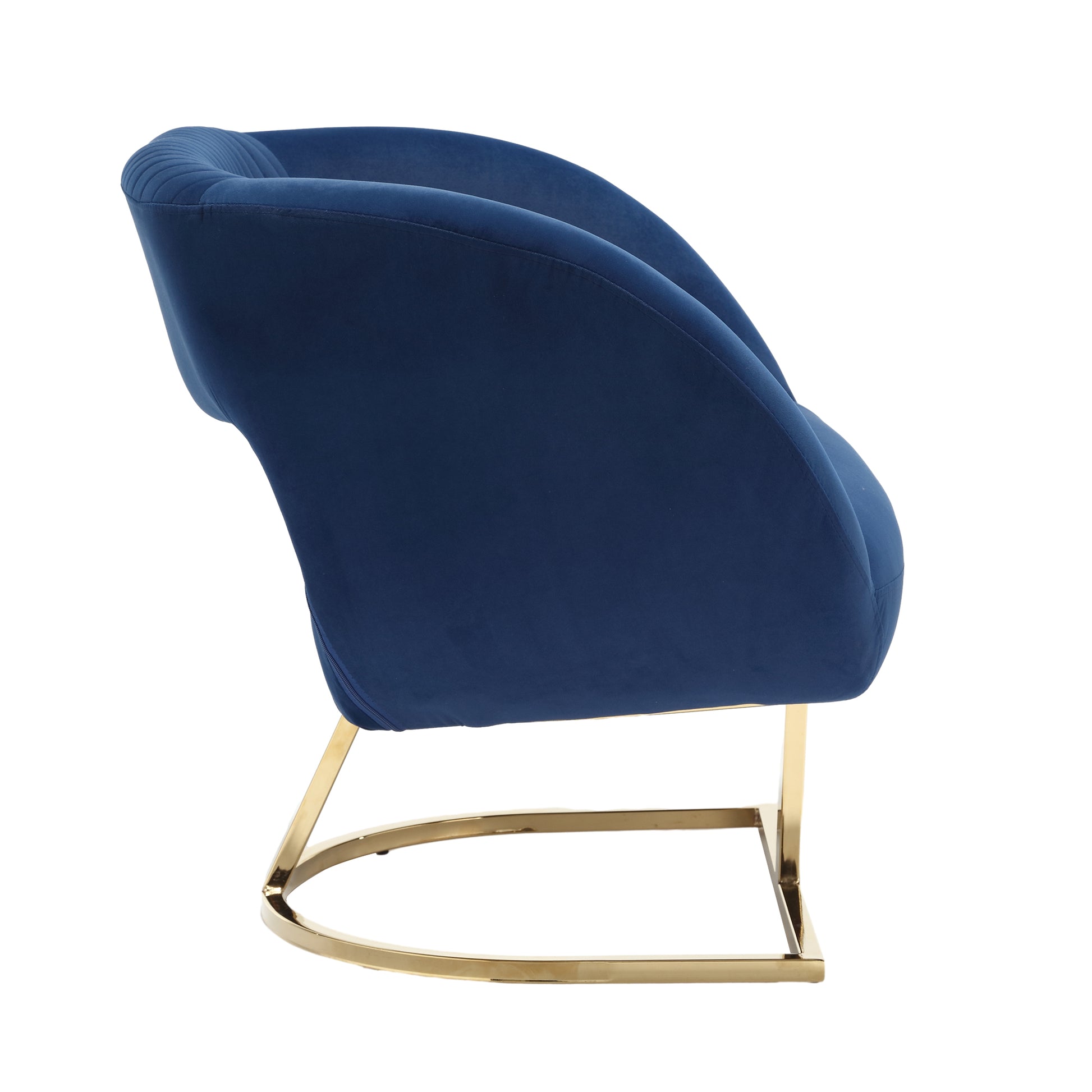 Coolmore Modern Chair With Velvet Fabric, Mid Century Chair With Wide Upholstered, Armchair For Living Room, Lounge, Bedroom Navy Navy Primary Living Space Foam Velvet