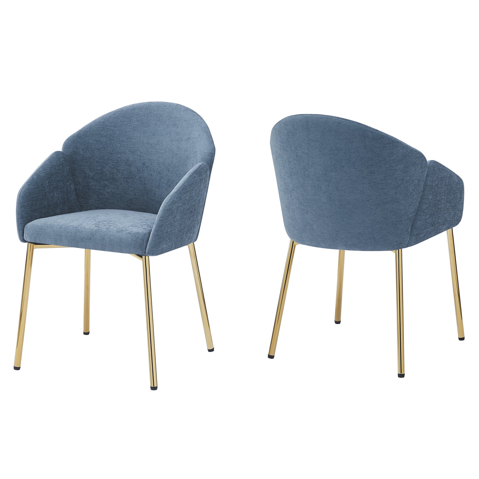 Dining Chair Set Of 2 Blue Metal