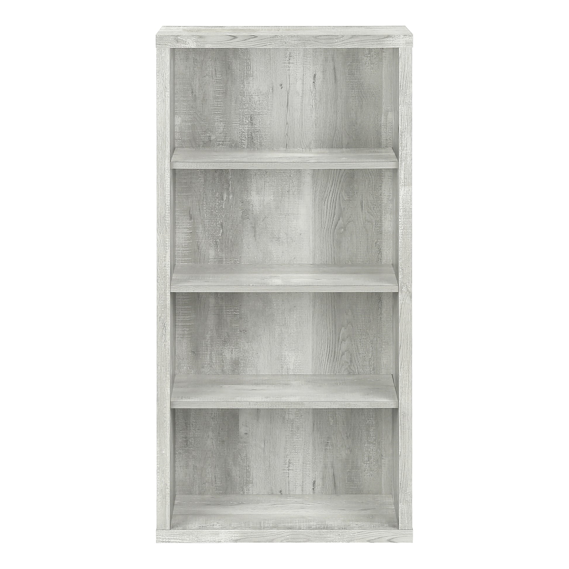 Bookshelf, Bookcase, Etagere, 5 Tier, 48"H, Office, Bedroom, Grey Laminate, Contemporary, Modern Grey Particle Board