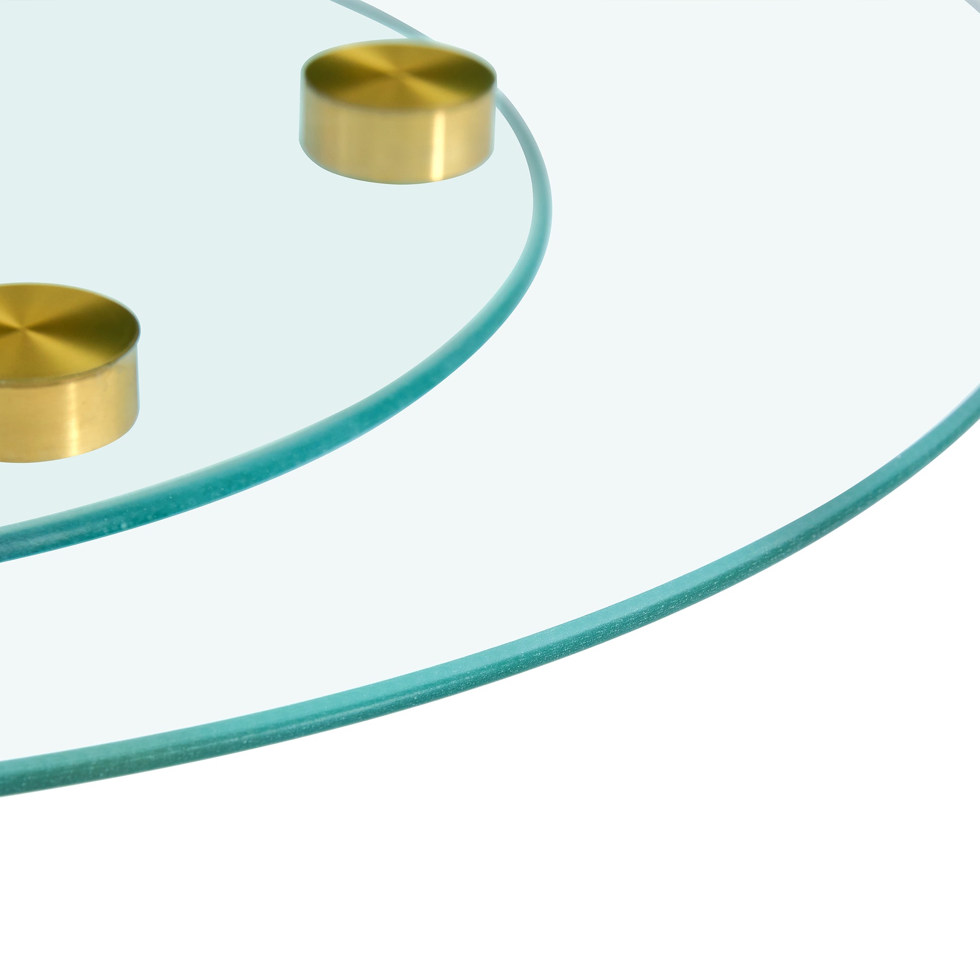 Double Layer Rotatable Round Glass.The Rotatable Design Makes It More Convenient To Retrieve And Place Items.The Upper Glass Has A Diameter Of 30.3 Inches, While The Lower Glass15 Inches.