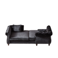 81 Inch Chenille Face To Face Chaise Lounge With Two Pillows,Nailhead Trim,Button Tufted Design And Rolled Arms For Lounge, Living Room And Office Black Chenille 1 Seat