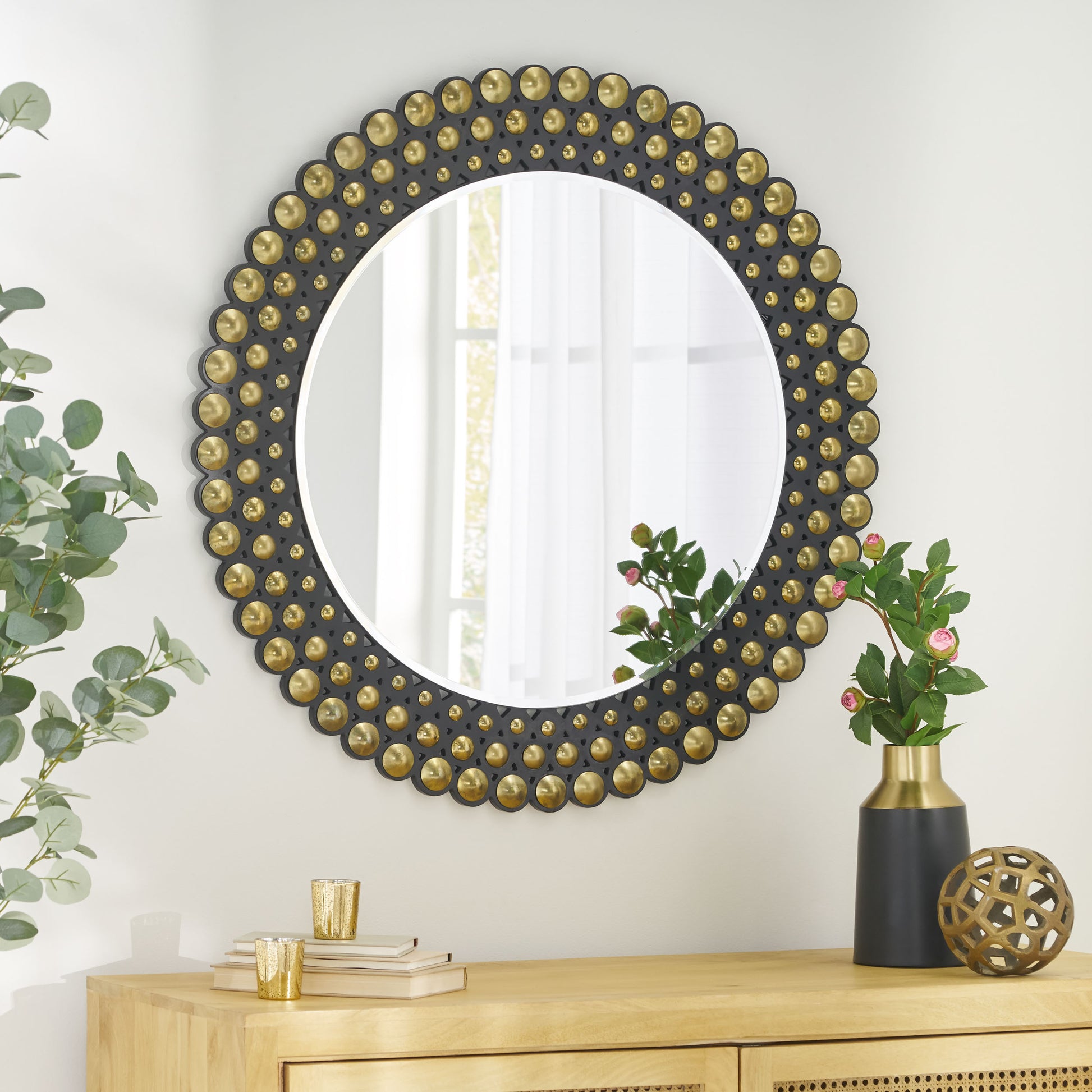 Wall Mirror Black Iron