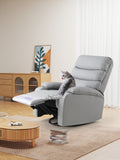 Rocking Recliner Chair,360 Degree Swivel Nursery Rocking Chair,Glider Chair,Modern Small Rocking Swivel Recliner Chair For Bedroom,Living Room Chair Home Theater Seat Gray Light Gray Faux Leather Manual Handle Primary Living Space Soft Loose Back Extra