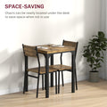 Homcom 3 Piece Dining Table Set For 2, Modern Kitchen Table And Chairs, Dining Room Set For Breakfast Nook, Small Space, Apartment, Space Saving, Rustic Brown Rustic Brown Mdf