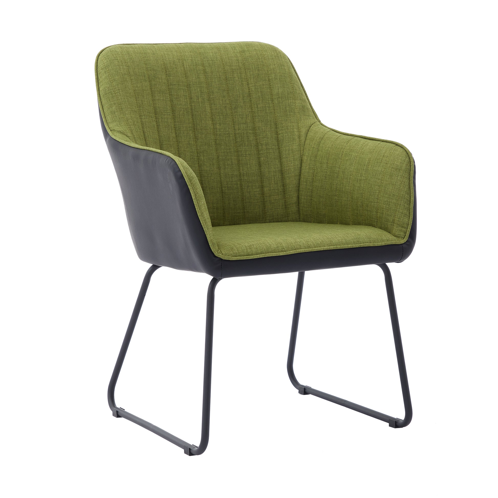 Ts Leisure Chair Dining Chair Dark Green Black Linen
