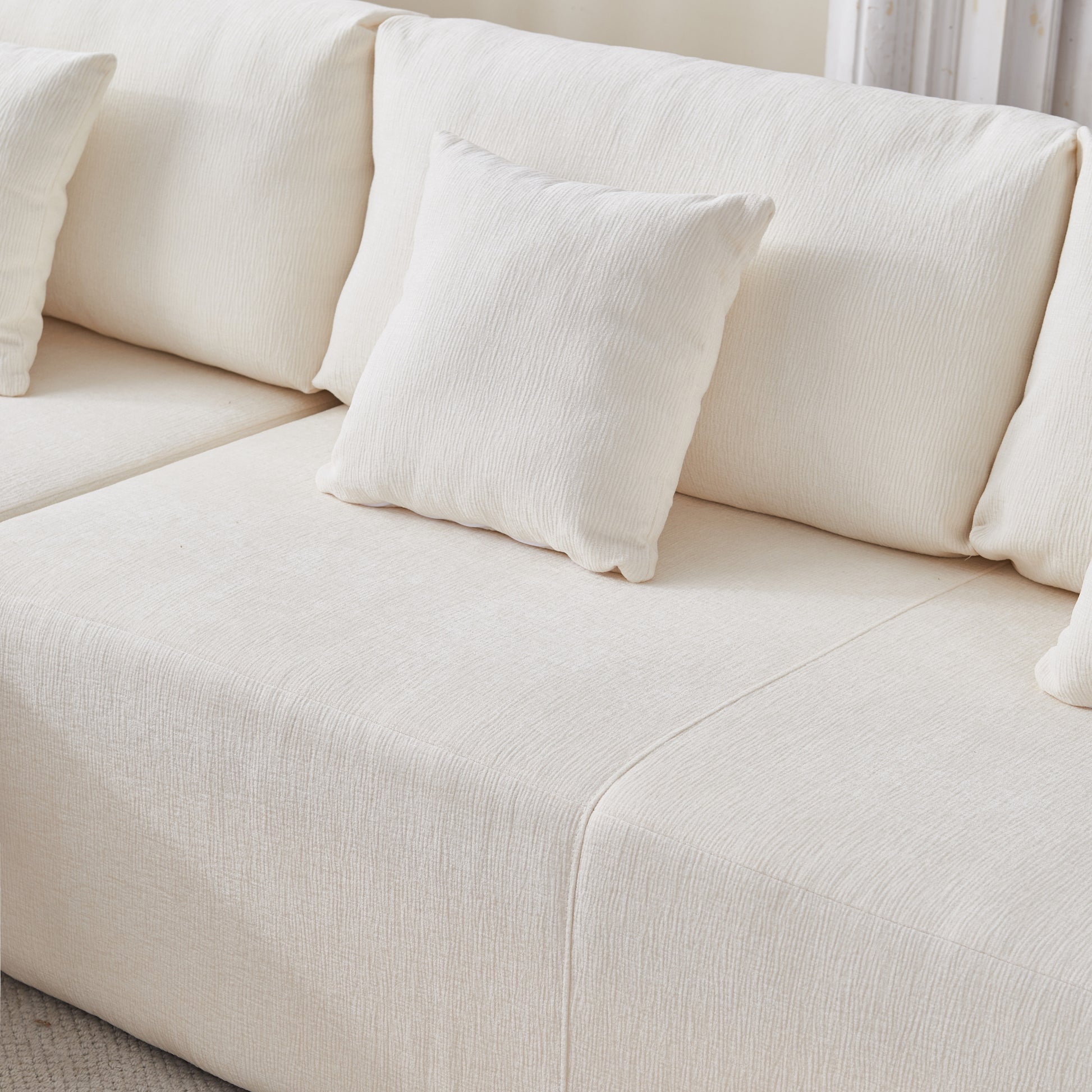 Chenille U Shaped Sectional Sofa Couch, Reversible & Spacious, Ultimate Comfort With Plush Cushions, Perfect For Modern Living Rooms Beige Medium Soft Foam Chenille 6 Seat