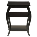 Black 2 Shelf End Table Black Primary Living Space Traditional Shelves Square Wood