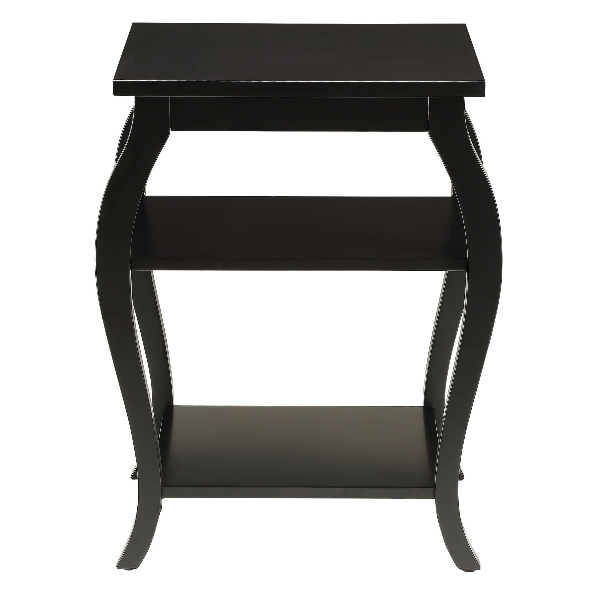 Black 2 Shelf End Table Black Primary Living Space Traditional Shelves Square Wood