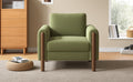 Oversized Accent Chair, Upholstered Living Room Chairs Single Sofa Chair With Walnut Legs, Curved Handrail, Green Green Teddy