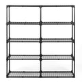 5 Shelf Wire Rack With Cover 2Pack Black Steel