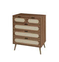 5 Drawer Cabinet, Accent Storage Cabinet, Suitable For Living Room, Bedroom, Dining Room, Study Walnut Mdf