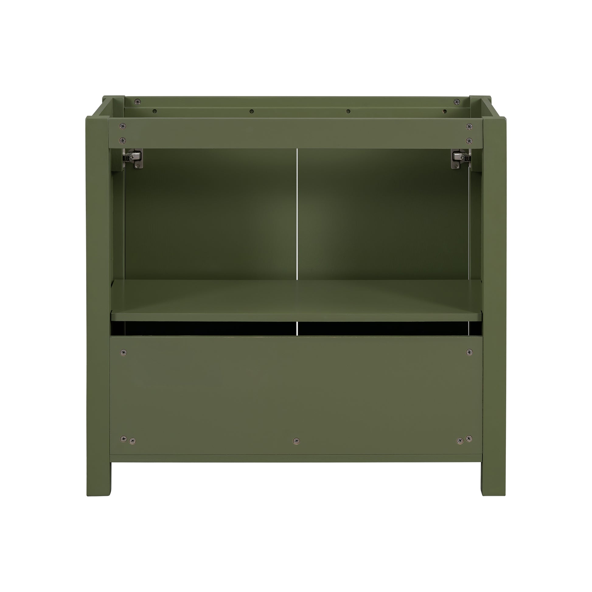 Cabinet Only 36" Bathroom Vanity With Adjustable Shelves Green Bathroom Solid Wood Mdf