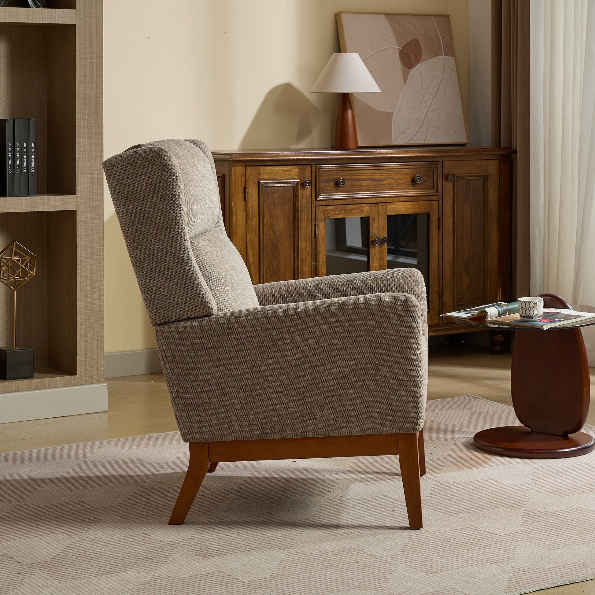 Modern High Back Accent Chair Wide Modern Accent Chair,Polyester