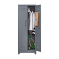 Metal Storage Cabinets, Cleaning Tool Cabinet With Locking Door, Tall Broom Tool Organizer And Storage, Large Storage Cabinet For Kitchen, Pantry, Office, Shop 3 4 Shelves Grey Door Locks Modern Metal