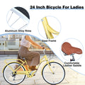 7 Speed, Steel Frame, Multiple Colors 24 Inch Ladies Bicycle Cycling Yellow Garden & Outdoor Steel