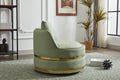 Swivel Chair, 360 Swivel Accent Chair, Barrel Chair For Living Room Bedroom Green Faux Leather