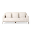 Mirod Comfy 3 Seat Sofa With Wooden Legs, Modern For Living Room And Study Beige Fabric 3 Seat