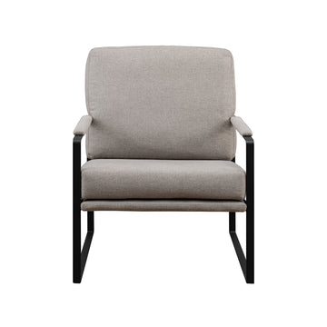 Contemporary Square Metal Frame Accent Chair Mushroom Black Mushroom Steel