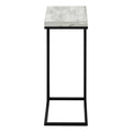 Accent Table, C Shaped, End, Side, Snack, Living Room, Bedroom, Grey Laminate, Black Metal, Contemporary, Modern Grey Particle Board