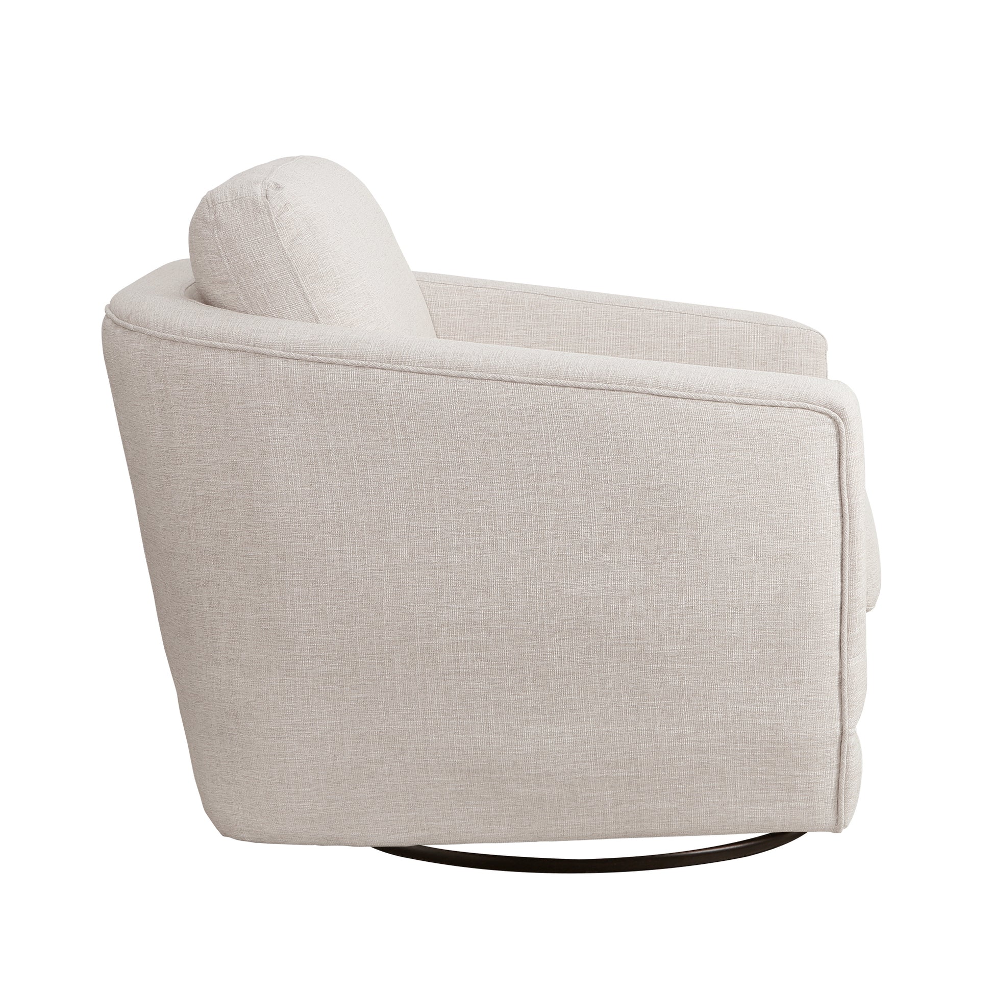 Gogh Swivel Chair In Linen Canvas Beige Fabric