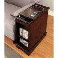 Modern Transitional Design 1Pc Side Table Nightstand Storage Cabinet Cherry Color Usb Outlet Nightstand Multifunctional Home Furniture Cherry Built In Outlets Or Usb Bedroom Contemporary,Modern,Transitional Drawers Rectangular Solid Wood