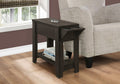 Accent Table, Side, End, Storage, Lamp, Living Room, Bedroom, Brown Laminate, Transitional Espresso Particle Board