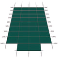 Pool Safety Cover, Fits 20X40Ft Rectangular Inground Winter Swimming Pools, With 4X8Ft Center End Step, Triple Stitched, High Strength Mesh Pp, Great Rain Permeability Installation Hardware,Green Mesh Green Polypropylene