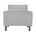 Oversized Accent Chair, Upholstered Living Room Chairs Single Sofa Chair With Walnut Legs, Curved Handrail, Grey Grey Teddy
