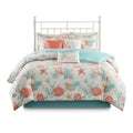 7 Piece Cotton Sateen Comforter Set Coral Queen Queen Coral Cotton