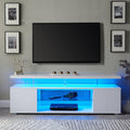 Tv Stand For 70 Inch Tv Led Gaming Entertainment Center Media Storage Console Table With Large Side Cabinet For Living Room White White Primary Living Space 60 69 Inches American Design,Modern 70 Inches Engineered Wood