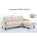 Beige Color Knock Down 3 Seat Combo Sofa With Storage Ottoman For Living Room Apartment Bedroom And Compact Room, Upholstered Sectional Couch, L Shaped Bench With A Footrest, A Individual Sto White