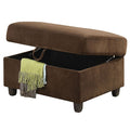Chocolate Storage Upholstery Ottoman Chocolate Velvet Wood Primary Living Space Solid Brown Rectangle With Storage Velvet