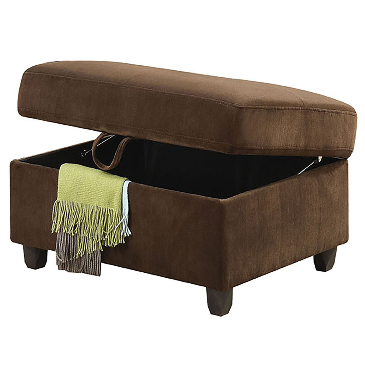 Chocolate Storage Upholstery Ottoman Chocolate Velvet Wood Primary Living Space Solid Brown Rectangle With Storage Velvet