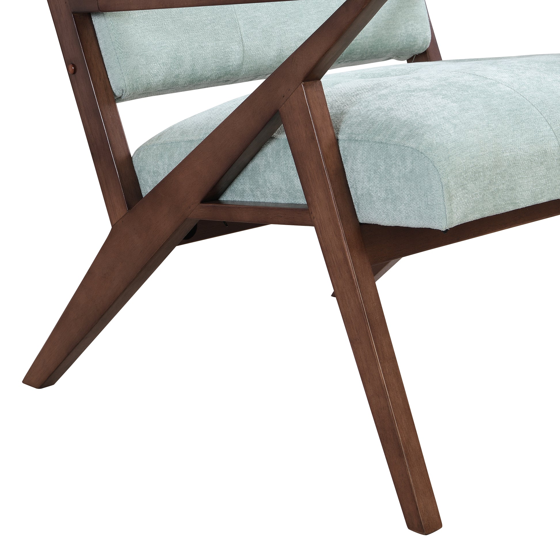 Scandi Comfort Lounge Chair Green Solid Wood Mdf