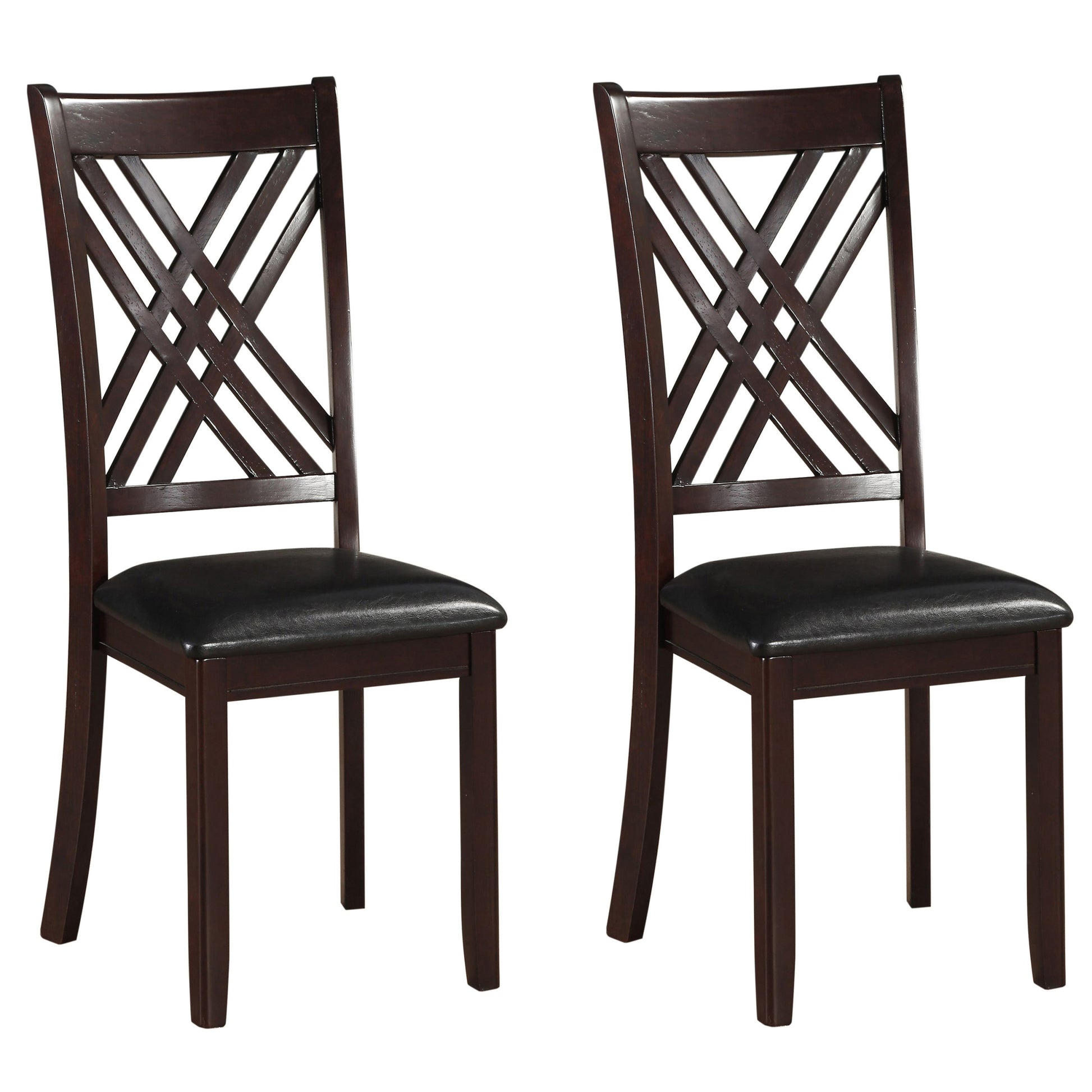 Black And Espresso Cross Back Side Chairs Set Of