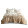 Ombre Shaggy Long Fur Comforter Mini Set King Natural Polyester