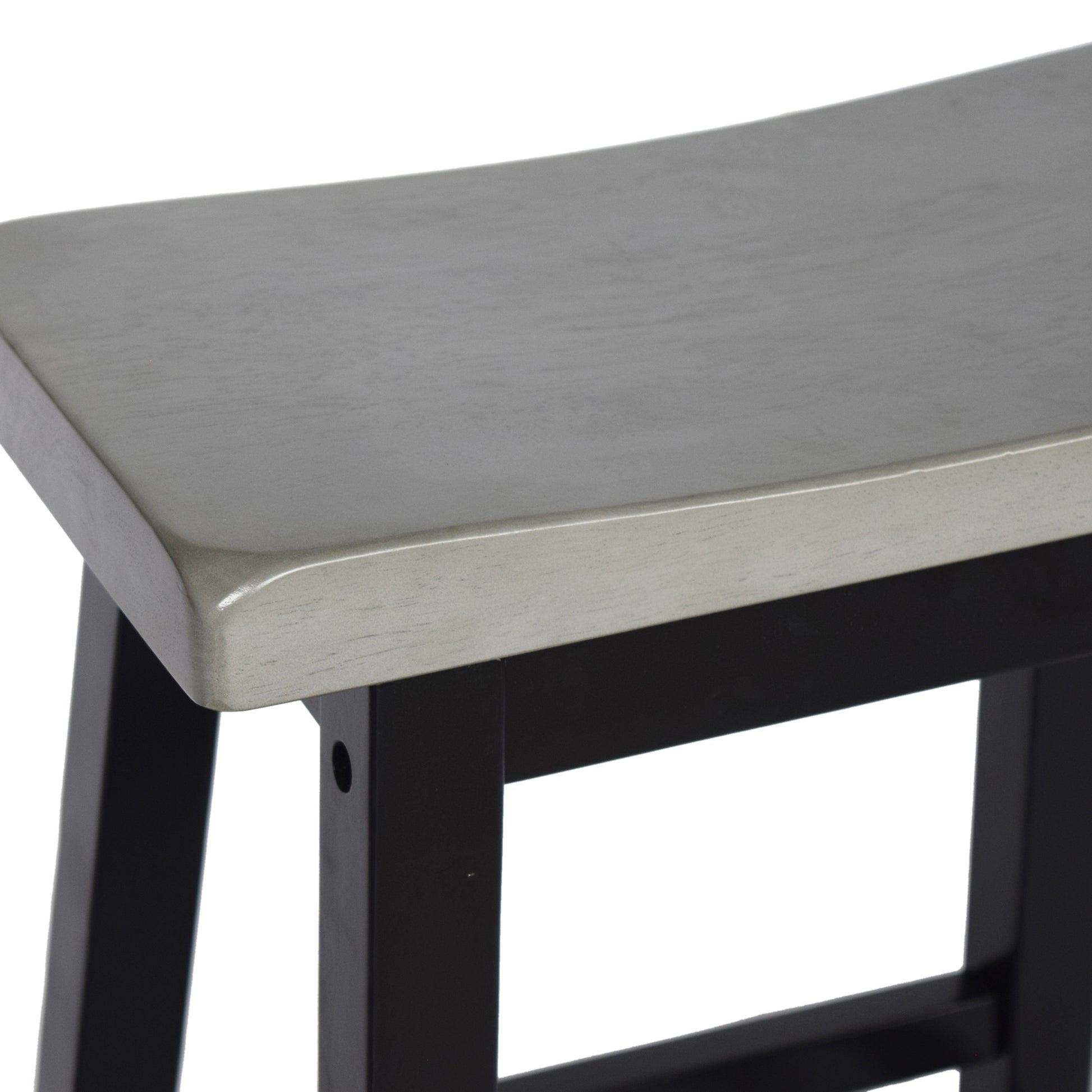 Bar Set Grey Black Rubber Wood