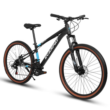 A27302 27 Inch Wheel Mountain Bike, 21 Speed Disc Brake Trigger Transmission, Aluminum Frame Unisex Mountain Bike Black Blue Aluminium