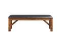 Espresso And Walnut Bench With Padded Seat Solid Espresso Dining Room Foam Rectangular 1 Faux Leather