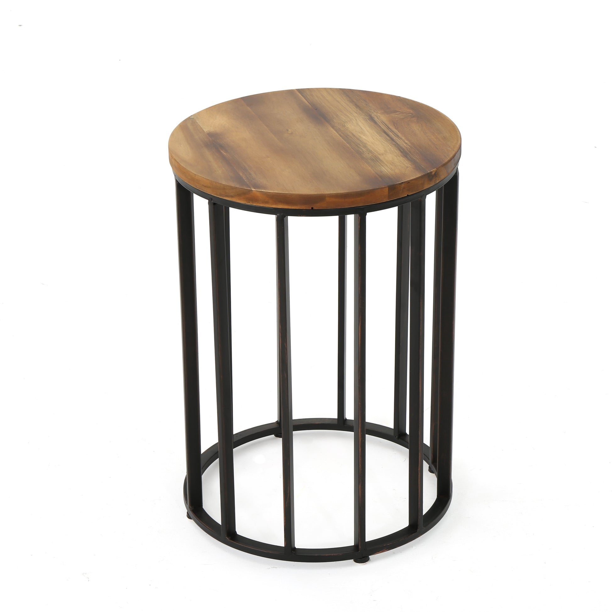 Atkins 15" Side Table Natural Metal & Wood