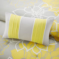 Printed Cotton Sateen Comforter Set Taupe Grey Yellow Queen Queen Yellow Grey Polyester
