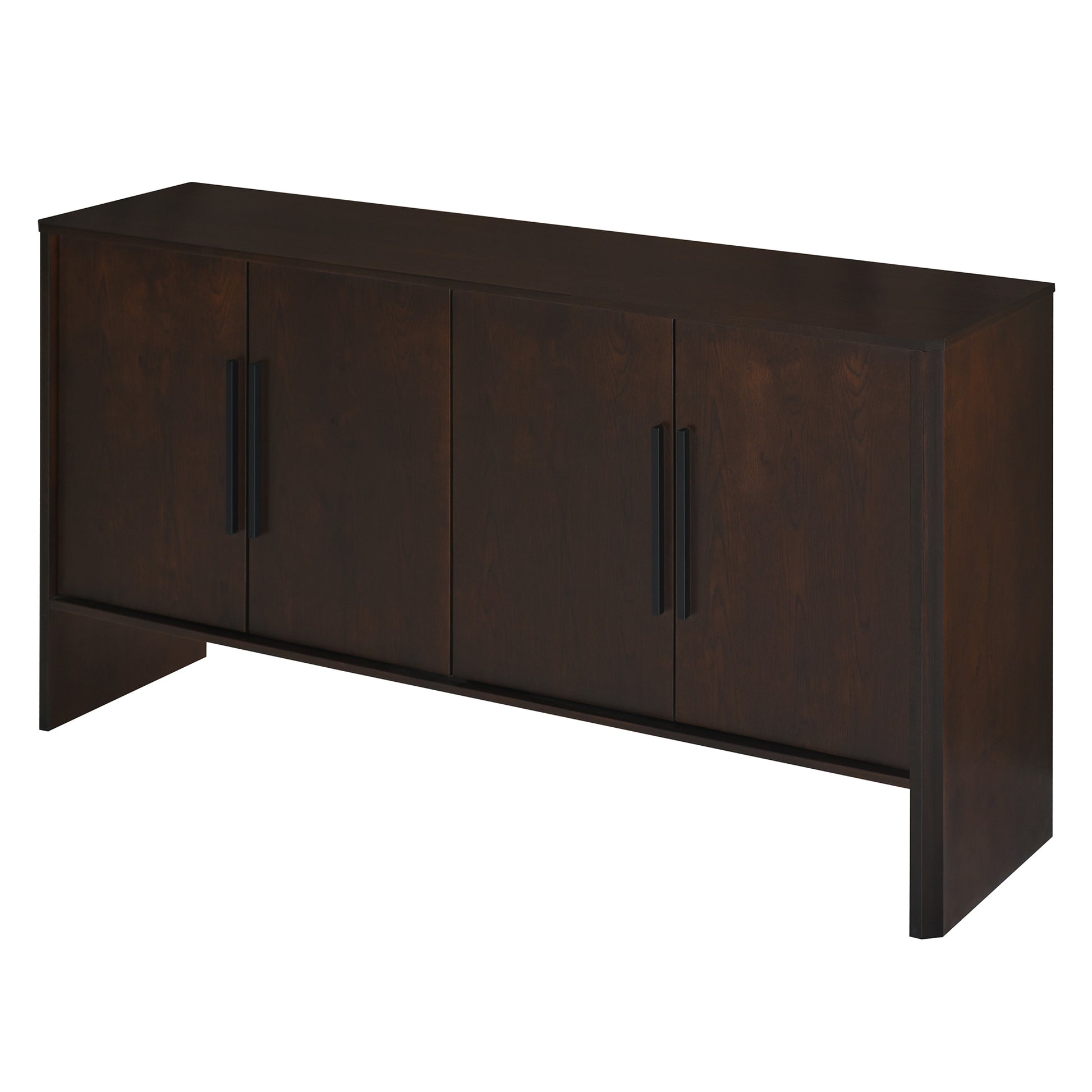 4 Door Large Storage Retro Sideboard With Adjustable Shelves And Long Handles For Kitchen, Dining Room And Living Room Espresso Espresso Mdf
