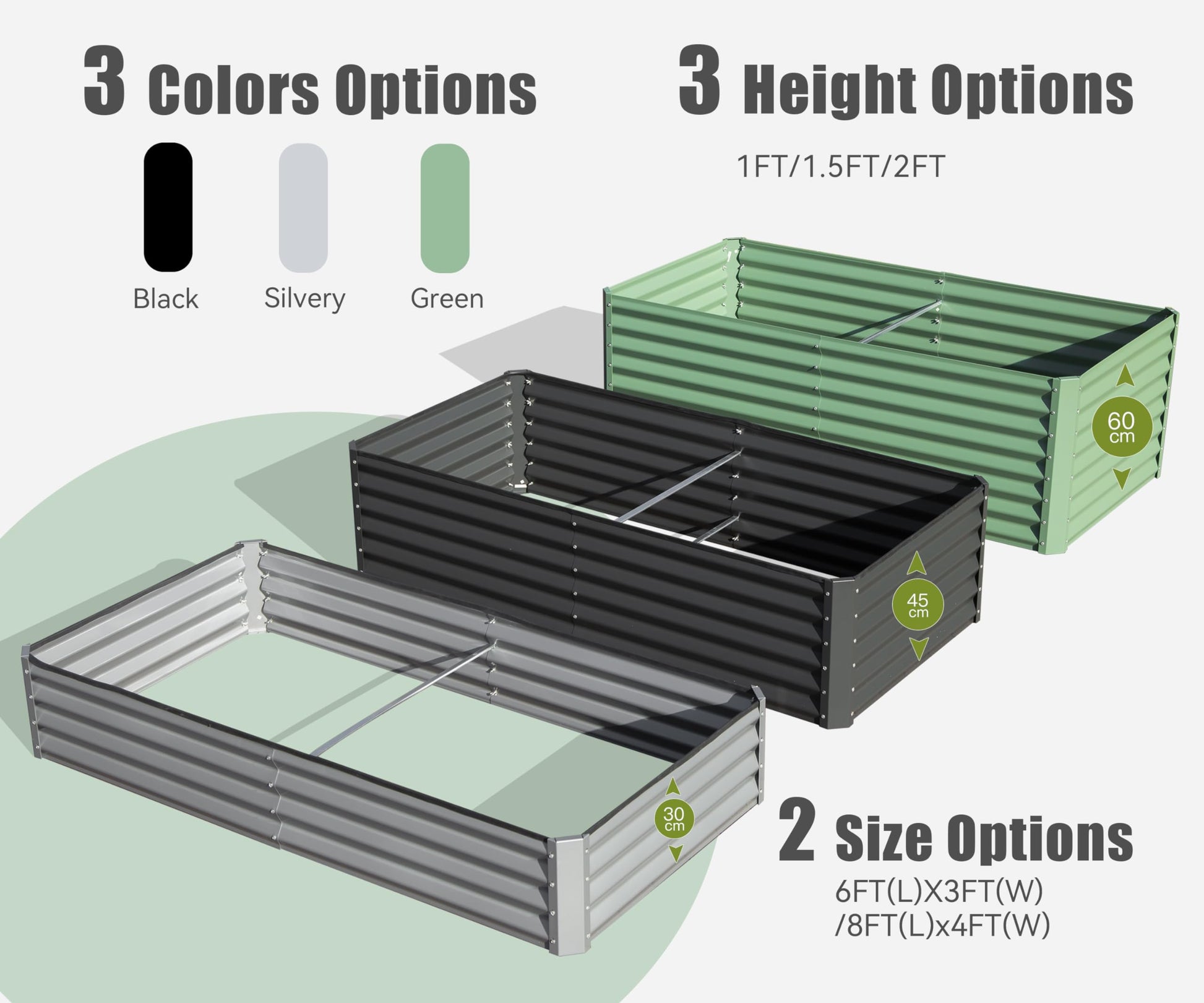 6X3X1Ft Galvanized Raised Garden Bed, Outdoor Planter Garden Boxes Large Metal Planter Box For Gardening Vegetables Fruits Flowers,Gray Gray Garden & Outdoor Steel