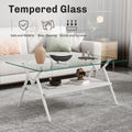 Coffee Table And End Tables Set Of 3, Tempered Glass Table With Mdf Layer, Modern Tables For Living Roomtransparent Glass Transparent Tempered Glass