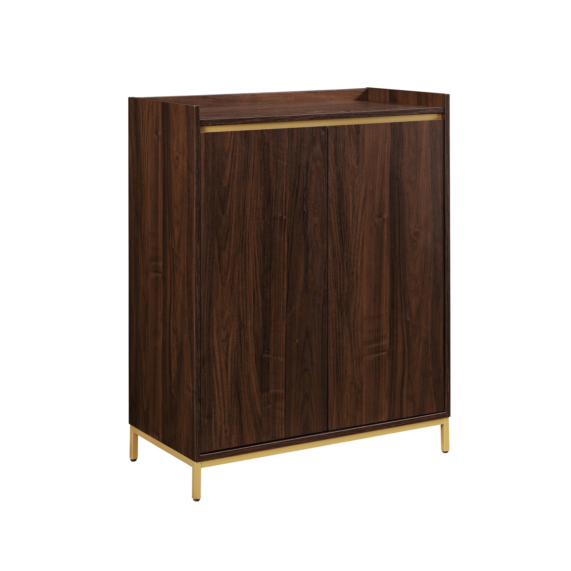 Contemporary Minimalist 2 Door Accent Cabinet Dark Walnut Dark Brown Mdf Mdf